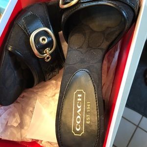 Black coach sandals